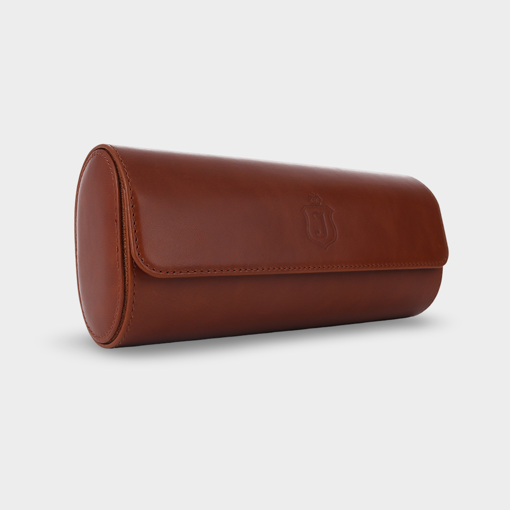 Janexx Premium Leder-Uhrenetui für 3 Uhren - Rehbraun