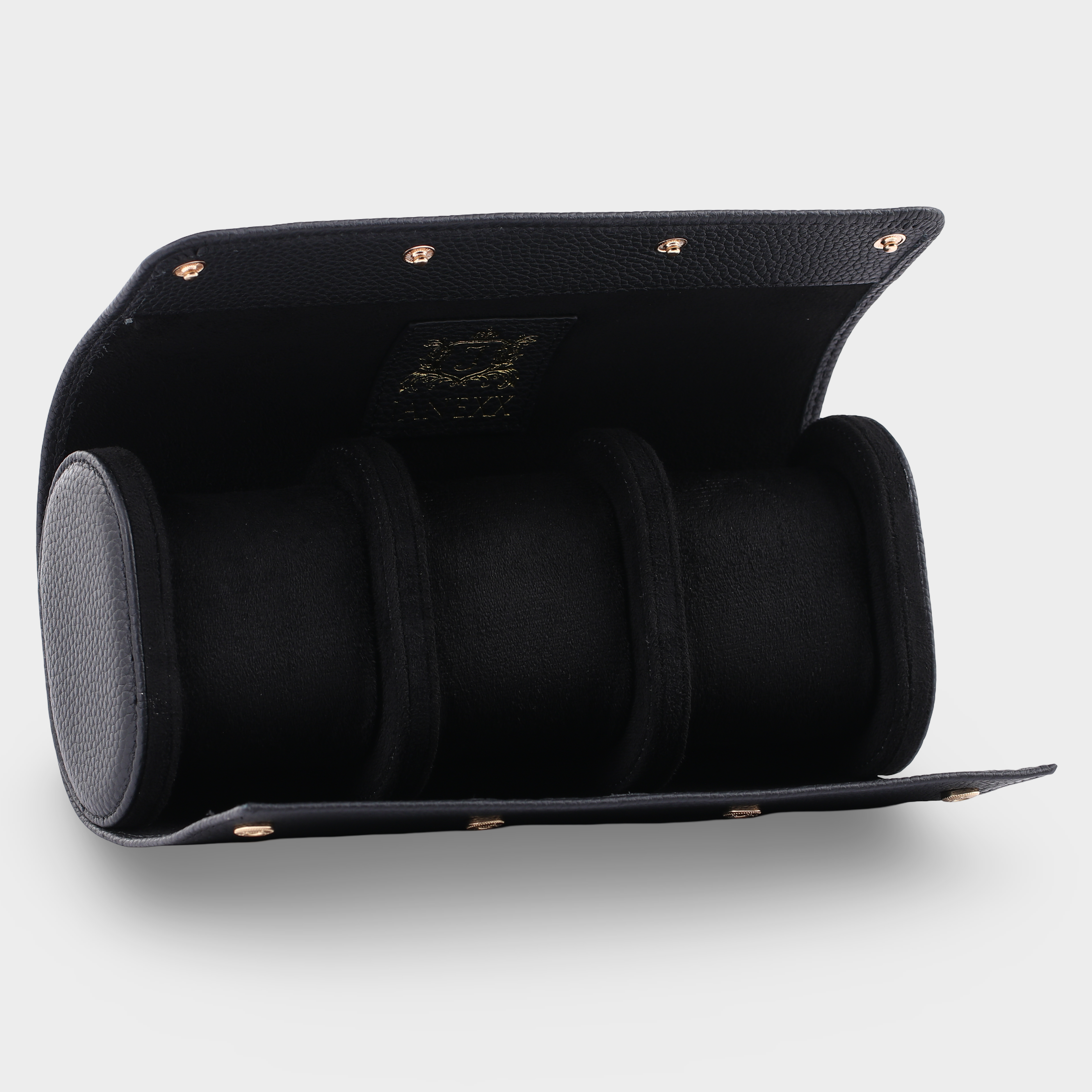 Janexx Premium Leder-Uhrenetui für 3 Uhren - Phantomschwarz