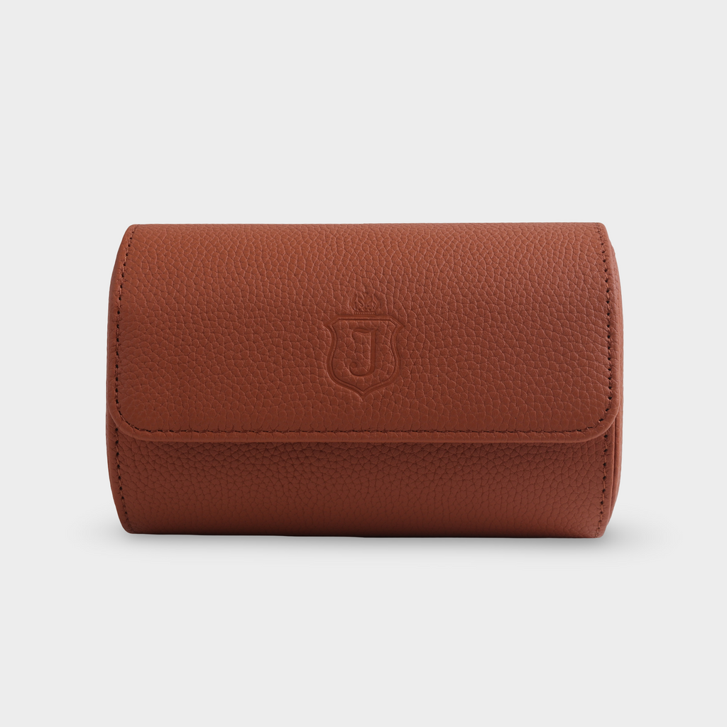 Janexx Premium Leder-Uhrenetui für 2 Uhren - Cognac Braun