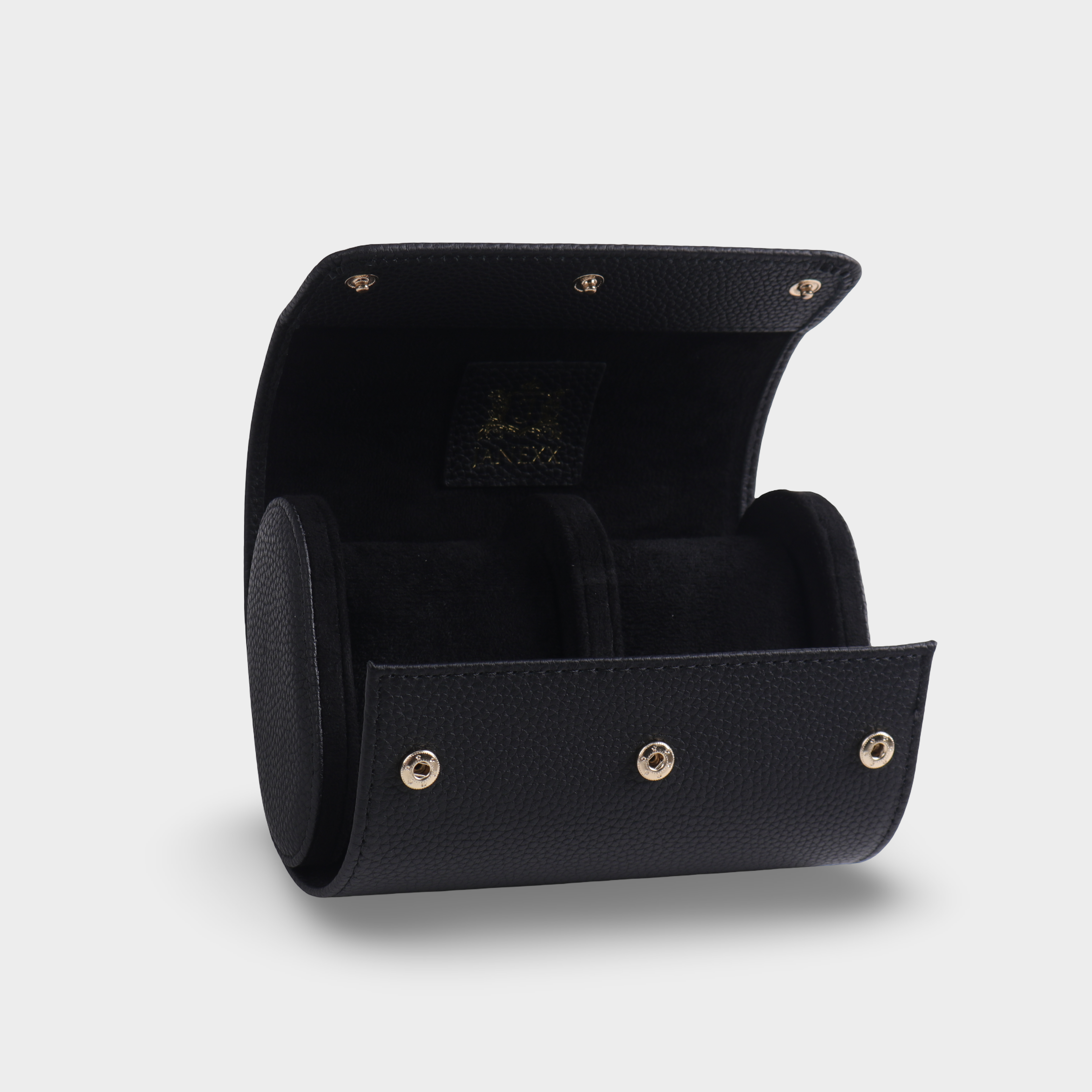 Janexx Premium Leder-Uhrenetui für 2 Uhren - Phantomschwarz