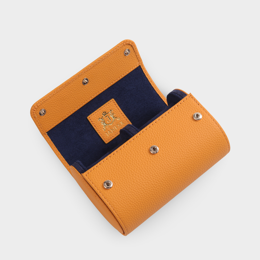 Janexx Premium Leder-Uhrenetui für 2 Uhren - Orange
