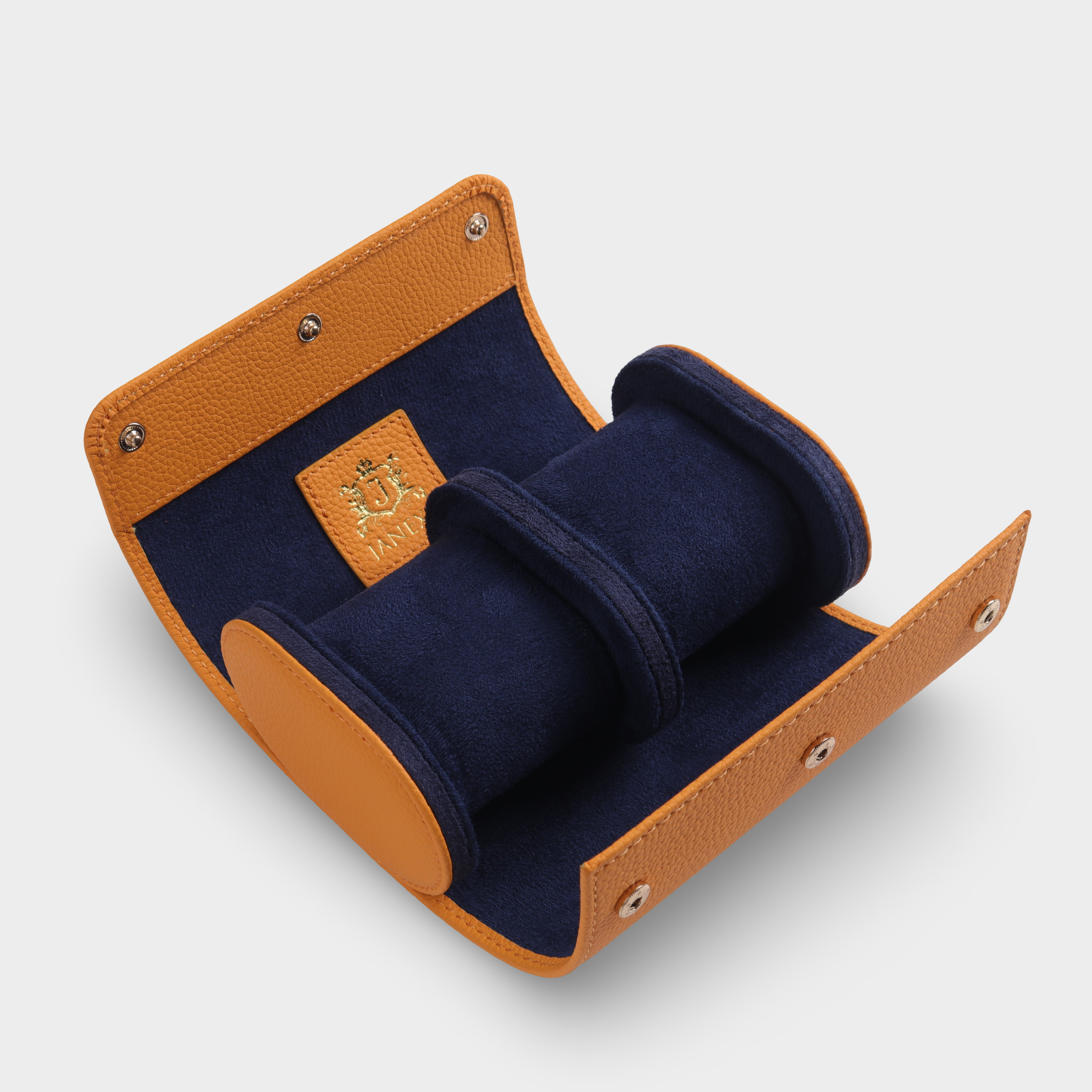 Janexx Premium Leder-Uhrenetui für 2 Uhren - Orange