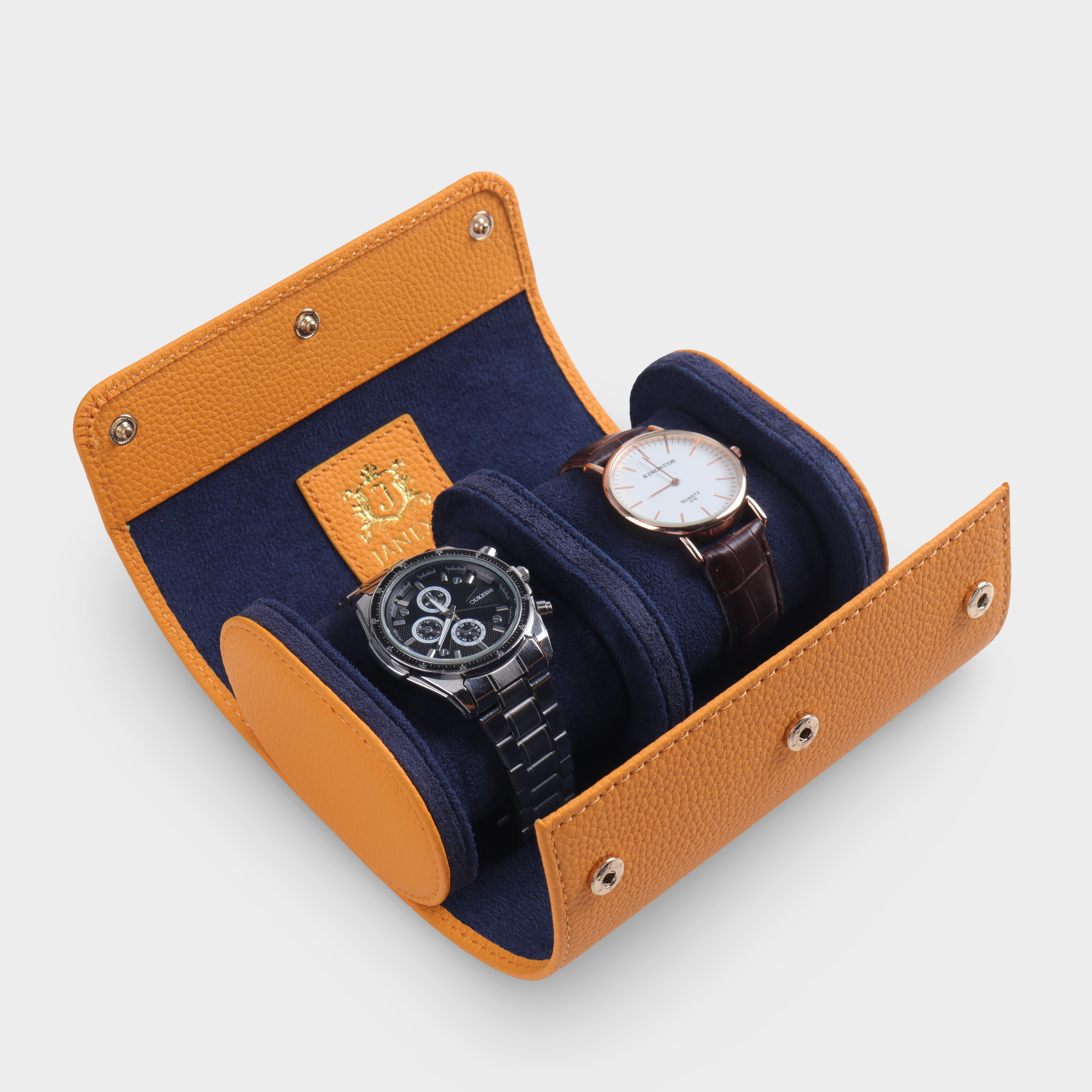 Janexx Leder Uhrenetui für 2 Uhren – Orange
Janexx Uhrenrolle aus Leder – Premium Qualität
Innenpolster Uhrenetui – sicherer Schutz für Armbanduhren