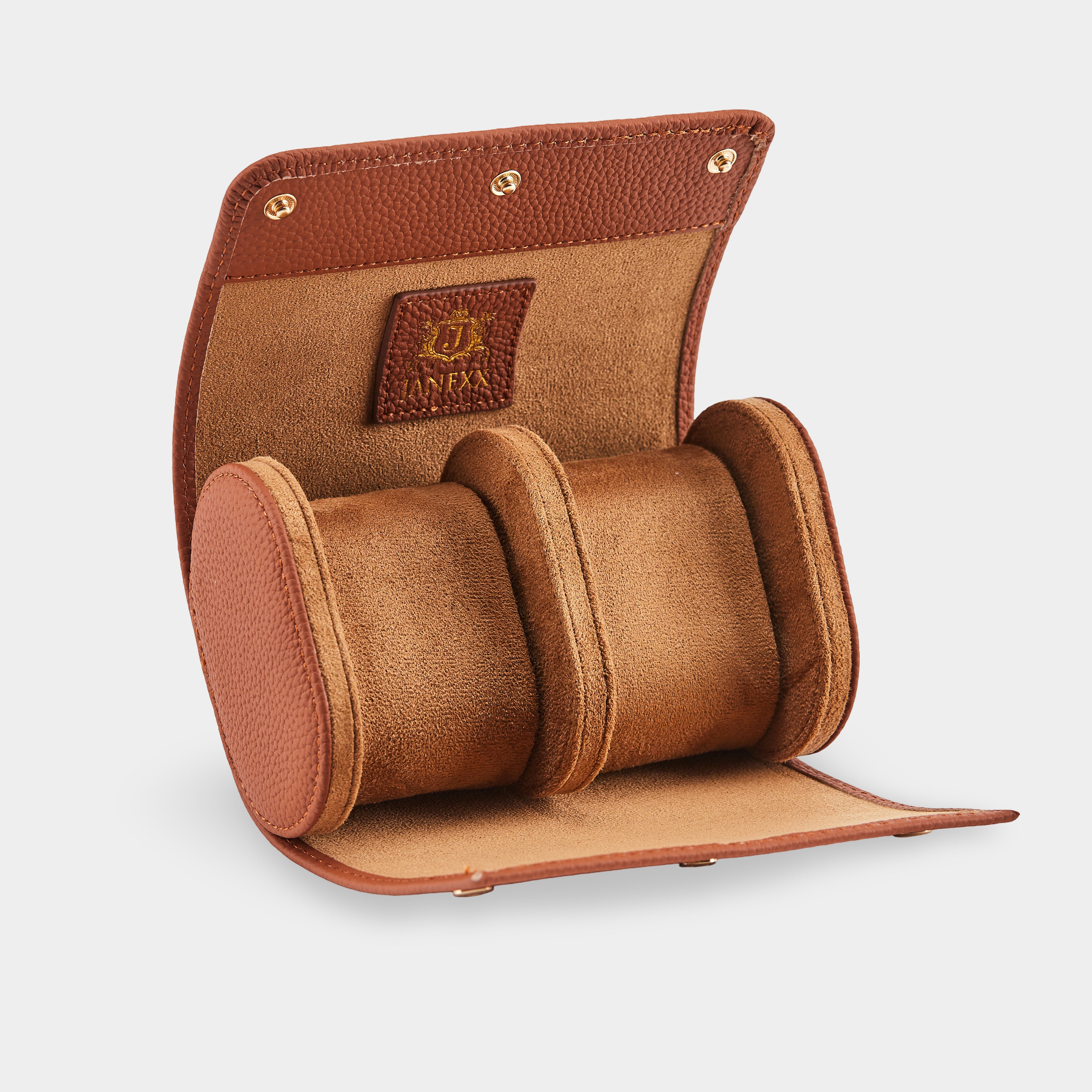 Janexx Leder Uhrenetui für 2 Uhren – Cognac Braun
Janexx Uhrenrolle aus Leder – Premium Qualität
Innenpolster Uhrenetui – sicherer Schutz für Armbanduhren