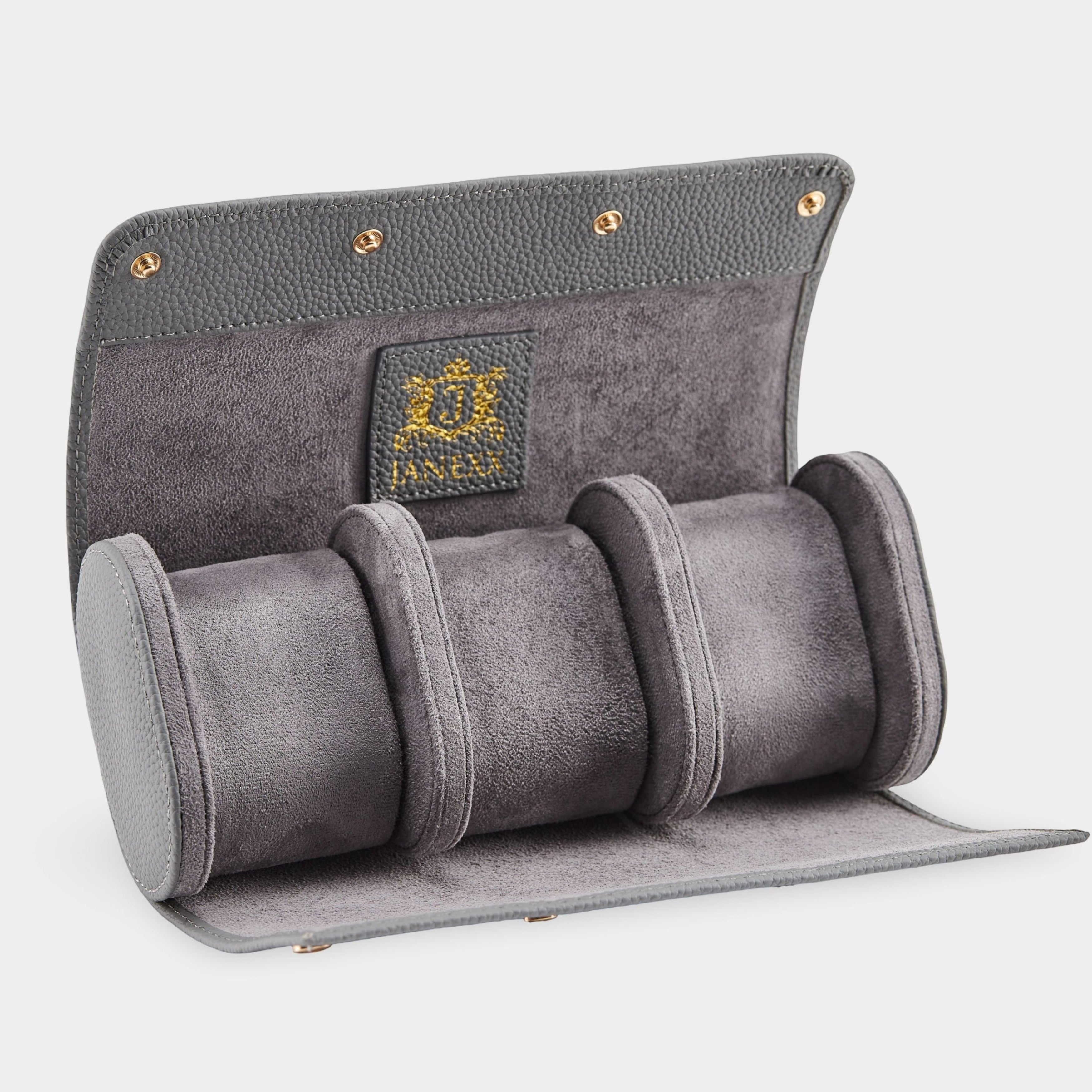 Janexx Leder Uhrenetui für 3 Uhren – Lichtgrau
Janexx Uhrenrolle aus Leder – Premium Qualität
Innenpolster Uhrenetui – sicherer Schutz für Armbanduhren