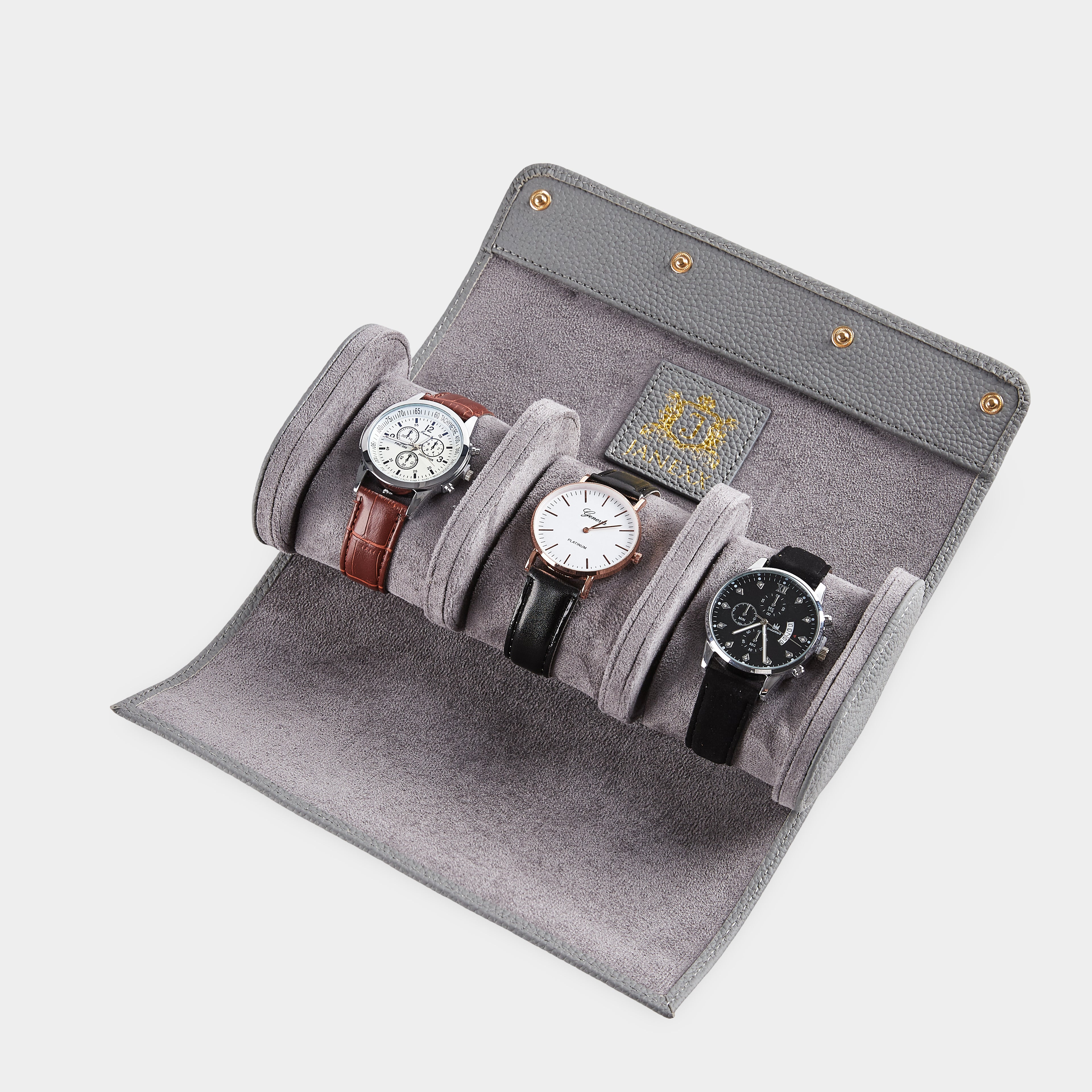 Janexx Leder Uhrenetui für 3 Uhren – Lichtgrau
Janexx Uhrenrolle aus Leder – Premium Qualität
Innenpolster Uhrenetui – sicherer Schutz für Armbanduhren