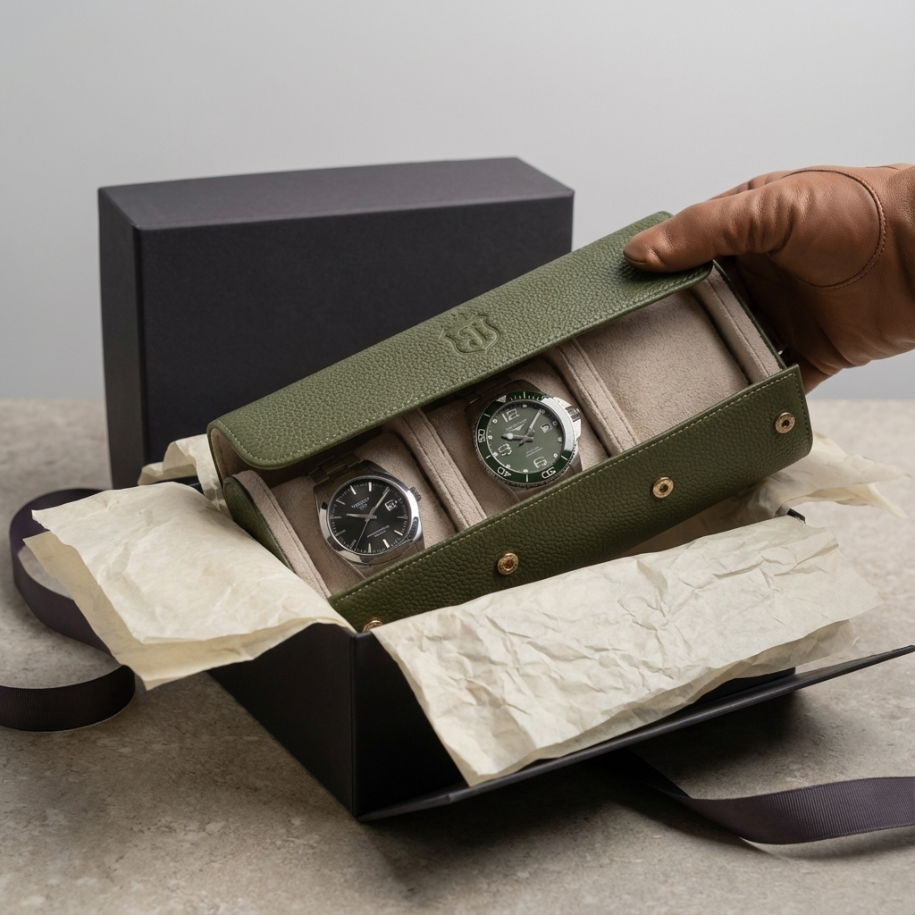 Janexx Leder Uhrenetui für 3 Uhren – 
Janexx Uhrenrolle aus Leder – Premium Qualität
Innenpolster Uhrenetui – sicherer Schutz für Armbanduhren